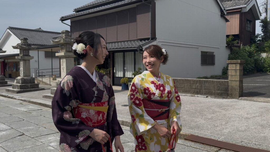 ほうふ着物体験と芳松庵の抹茶体験の様子3
